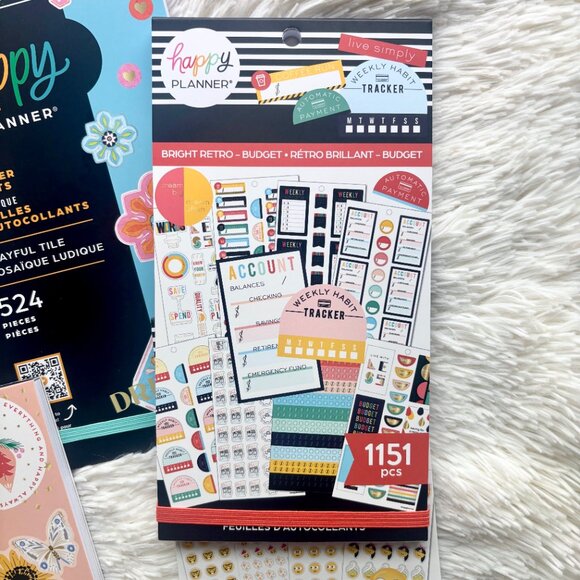 NWT Happy Planner (5) Sticker Books Bundle Seasonal Holiday Tile Emojis Budget - Picture 5 of 11